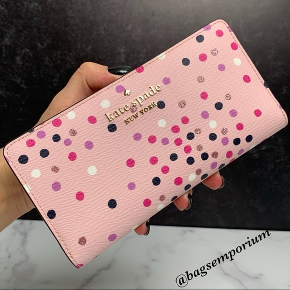 Kate Spade Festive Confetti Large Slim Wallet - Picture 9 of 11